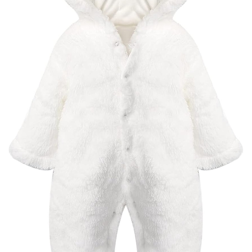 Cozy White Fleece Baby Onesie